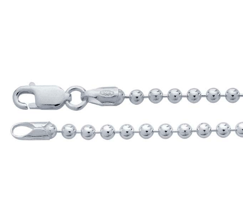 2.5mm Bead chain sterling silver image 0