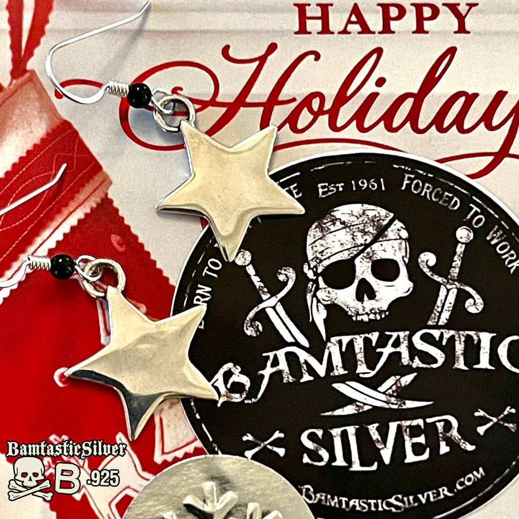 Silver Star Earrings image 1