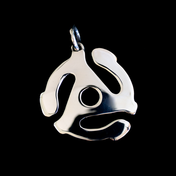 45 Record Adapter Pendant on black
