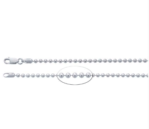 2.5mm Bead chain sterling silver image 2