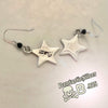 Silver Star Earrings with black onyx