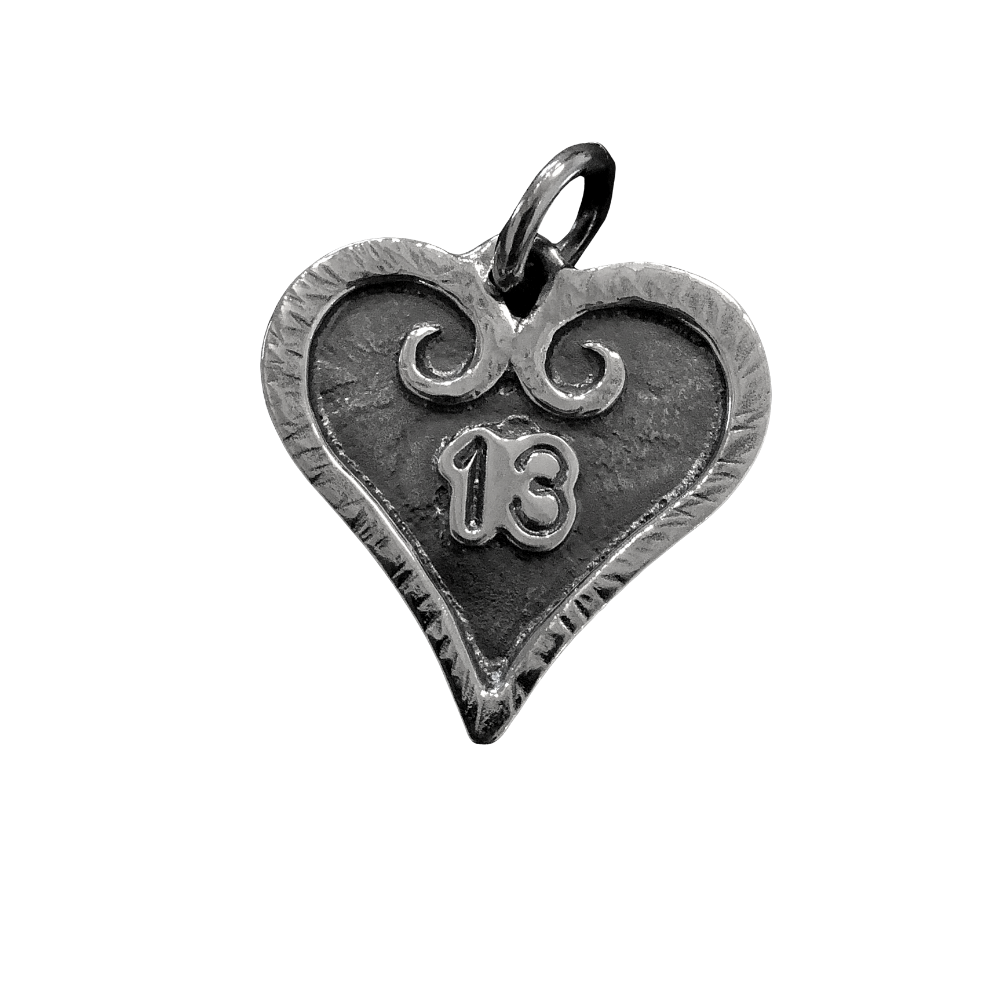 Heart 13 Pendant on clean background.