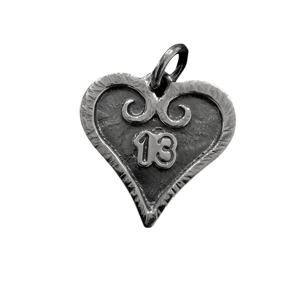 Heart 13 Pendant on clean background.