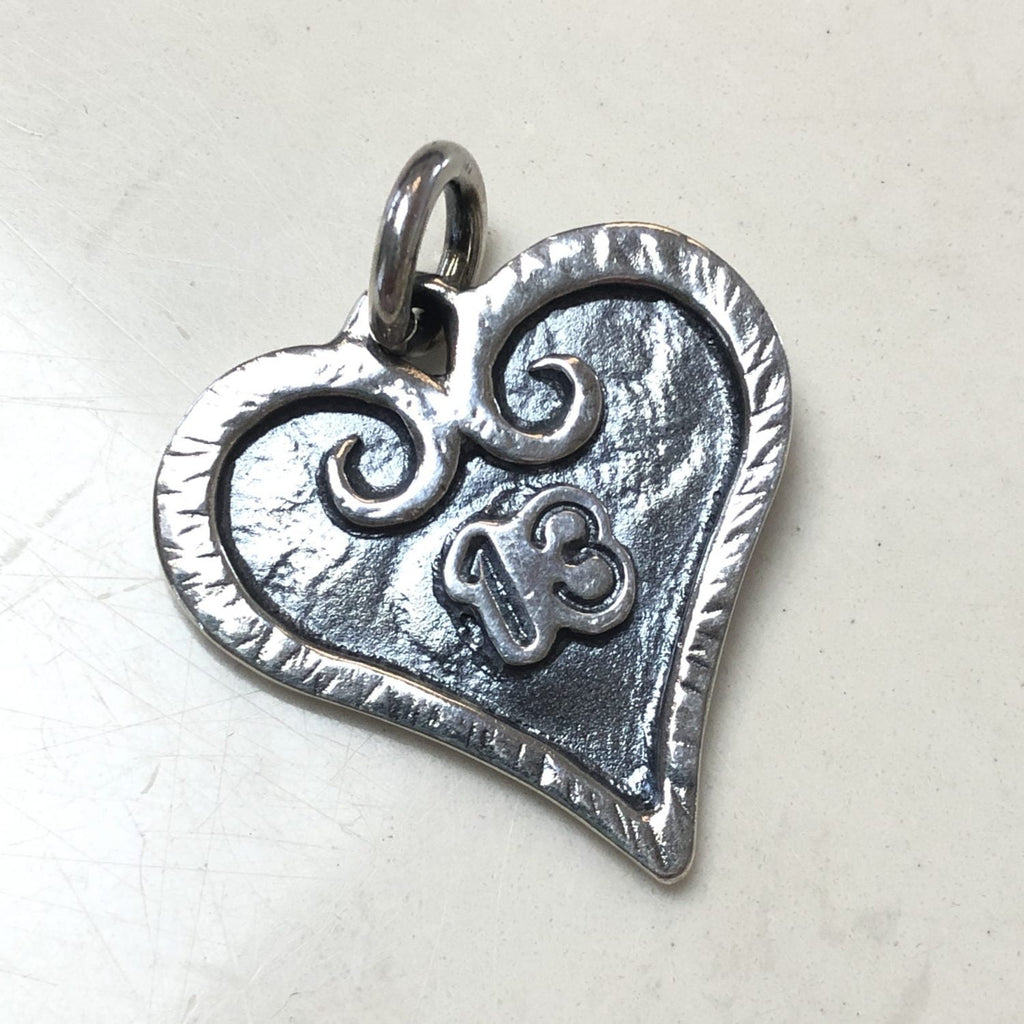 Heart 13 Pendant on white.