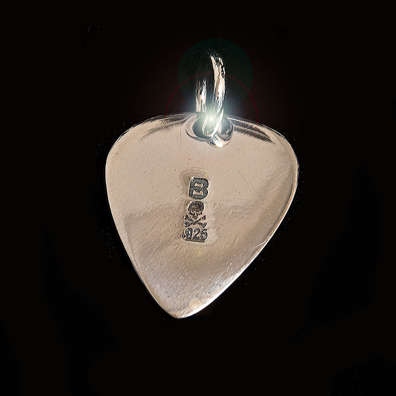 Silver Star Guitar Pic back side. 