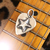 Silver Star Guitar Pic Pendant on a fender telecaster.