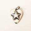 Silver Star Guitar Pic Pendant on white.