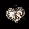 True Love Double Skull Pendant on black
